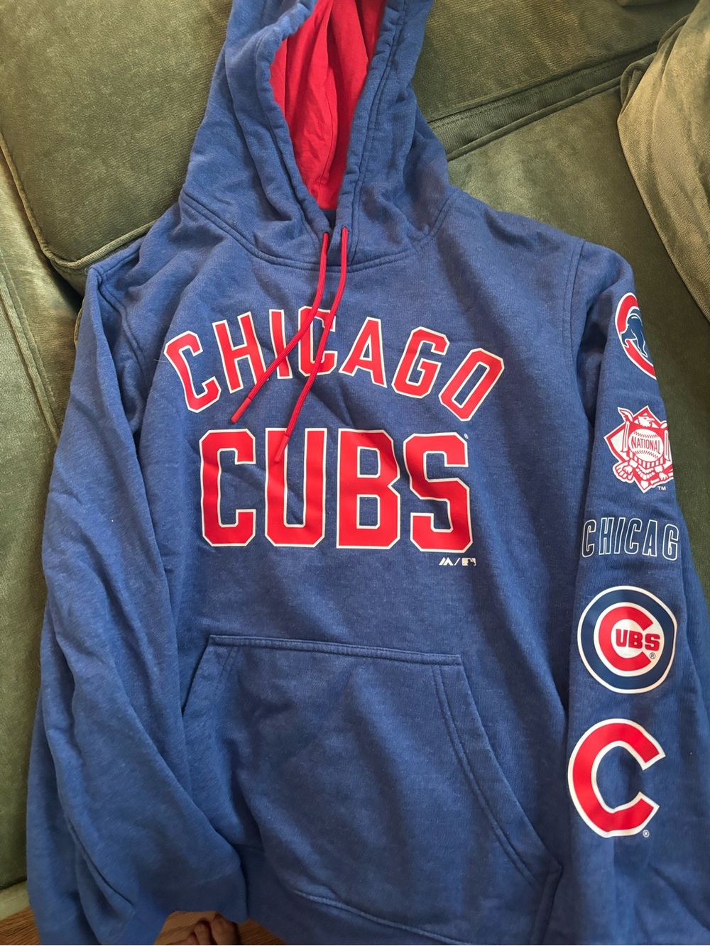 Blue and Red Chicago Cubs Hoodie